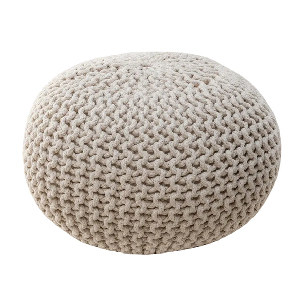 Braided Ottoman Pouffe Footstool Hand Knitted (Natural) Ottomans Footstools & Poufs
