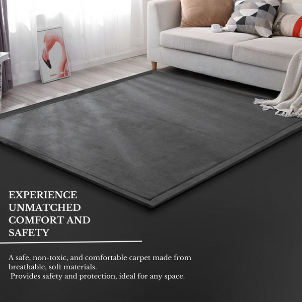 Soft Touch Ultra Plush Memory Foam Tatami Stone Grey Mat 200 X 300Cm Rugs