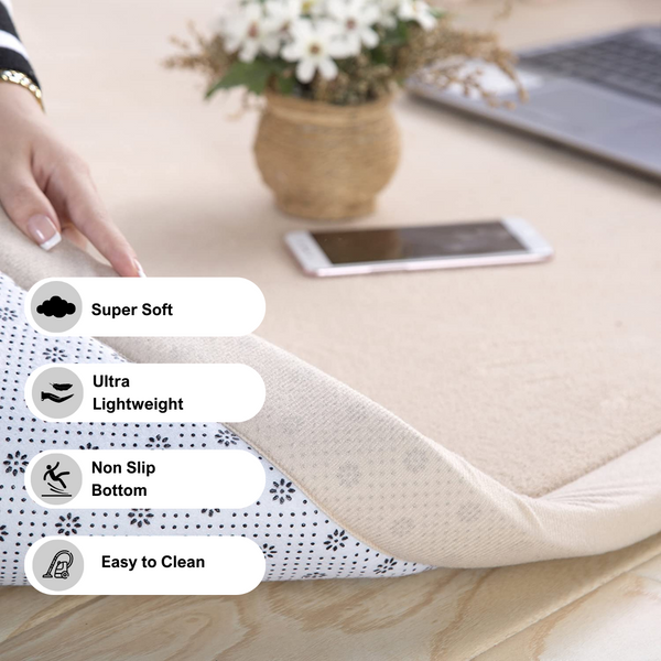 Soft Touch Ultra Plush Memory Foam Tatami Ivory Mat 150 X 200 Cm Rugs
