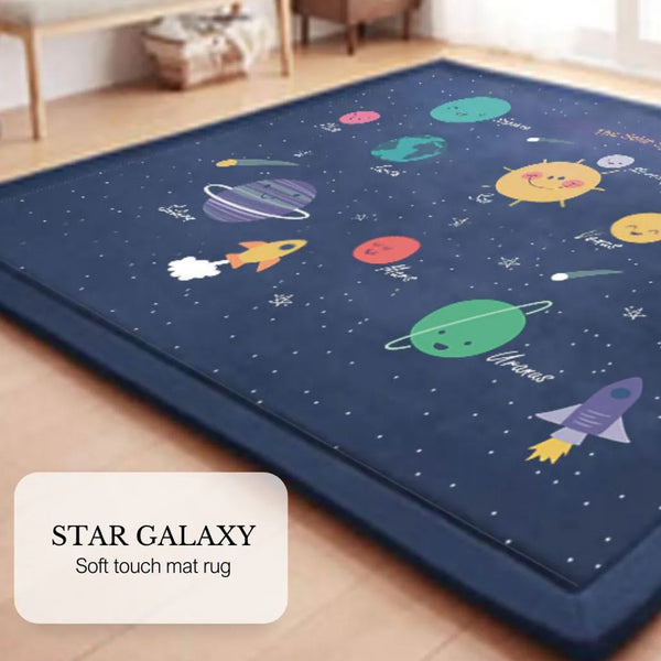 Soft Touch Ultra Plush Memory Foam Kids Star Galaxy Mat 200 X 300Cm Rugs