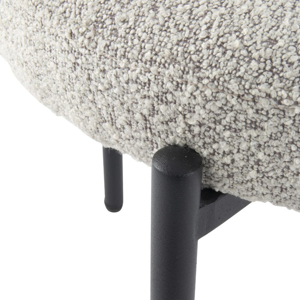Luxe Boucle Cushioned Elsa In White Quartz Dining Chairs