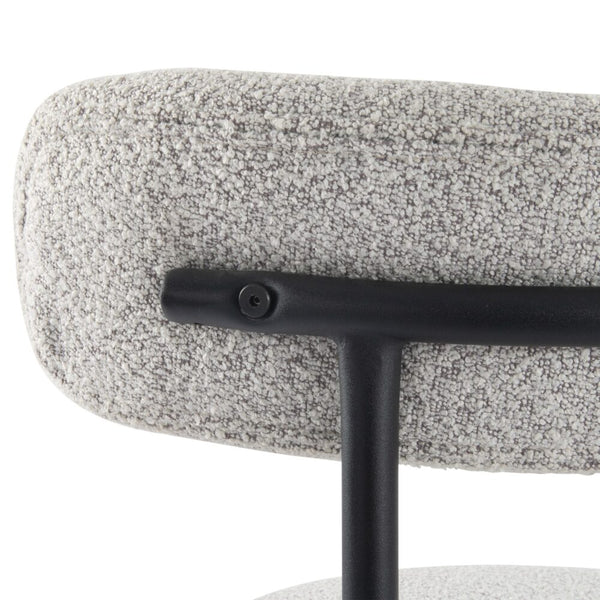 Luxe Boucle Cushioned Elsa In White Quartz Dining Chairs