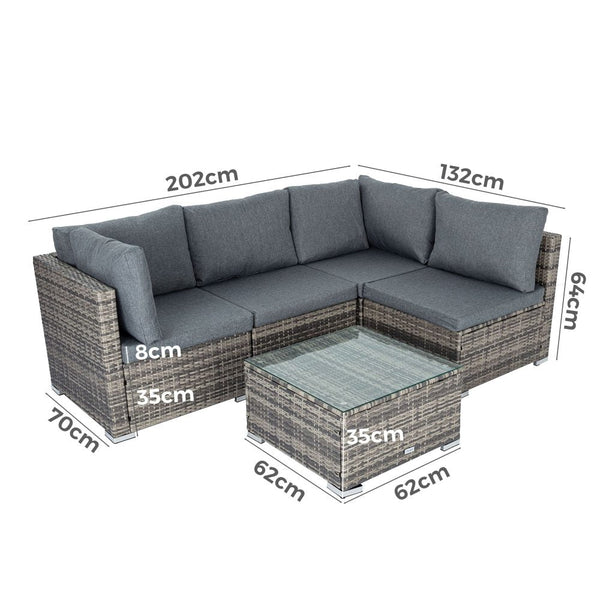 Dreamo Outdoor Modular Lounge Sofa Bondi Grey Sofas Armchairs & Couches