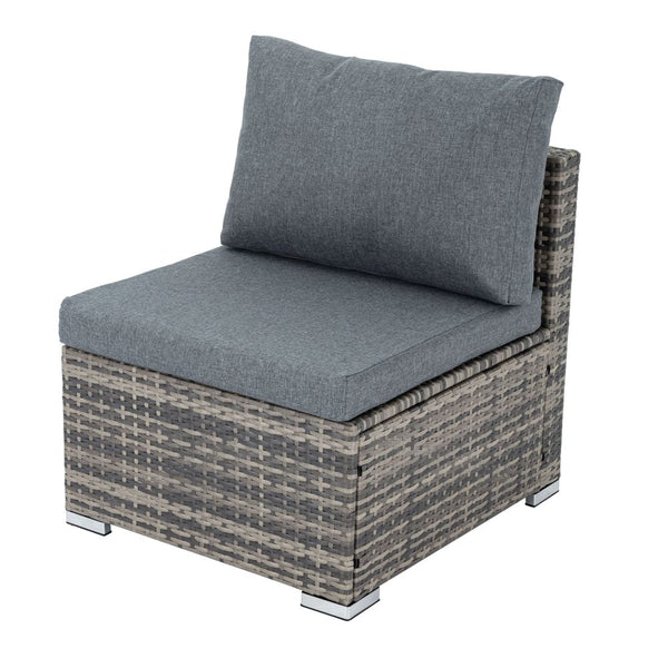 Large Modular Outdoor Ottoman Lounge Set In Grey Ottomans Footstools & Poufs