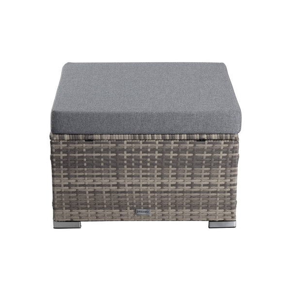 Large Modular Outdoor Ottoman Lounge Set In Grey Ottomans Footstools & Poufs