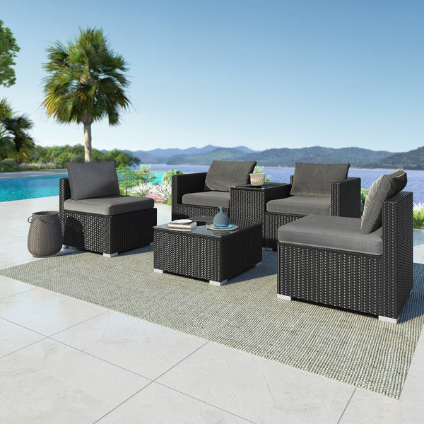 Modular Outdoor Wicker Lounge Set Patio Furniture Sets
