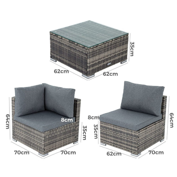Modular Outdoor Wicker Lounge Set Patio Furniture Sets