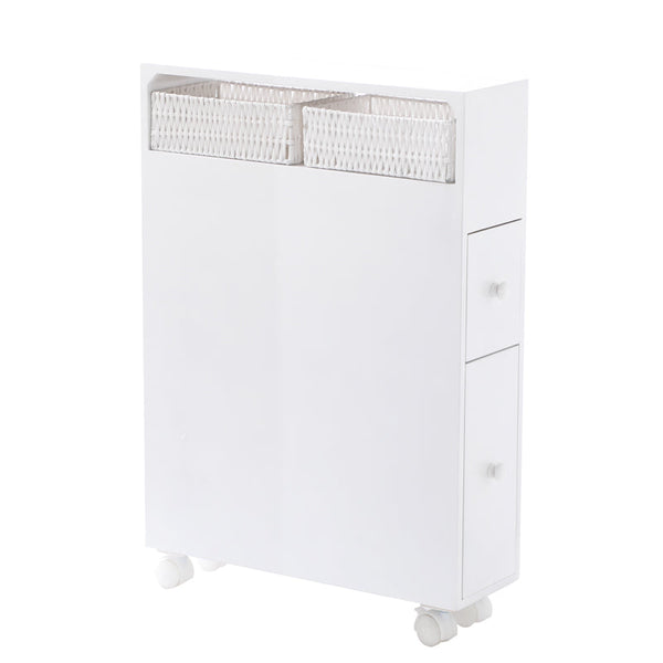 Removable Bathroom Side Cabinet Toilet Caddy With Storage Drawers White Bathroom Cabinets
