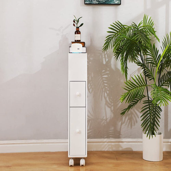 Removable Bathroom Side Cabinet Toilet Caddy With Storage Drawers White Bathroom Cabinets