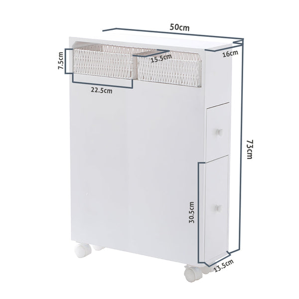 Removable Bathroom Side Cabinet Toilet Caddy With Storage Drawers White Bathroom Cabinets