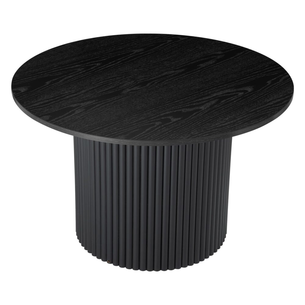 Dreamo Luxe Black Ribbed Texture Coffee Table Coffee Tables