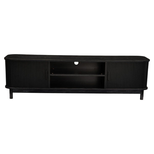 160Cm Ribbed Black Entertainment Unit Tv Stands & Entertainment Units