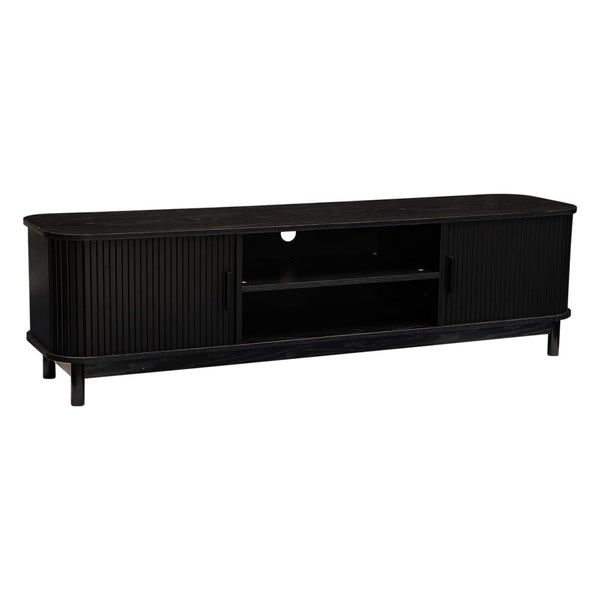 160Cm Ribbed Black Entertainment Unit Tv Stands & Entertainment Units