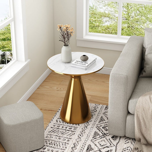 Golden Halo Round Side Table Side Tables