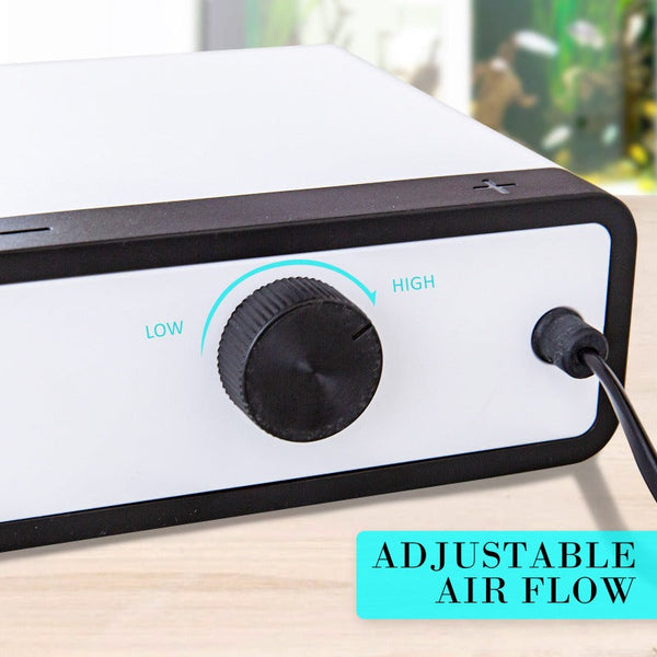 Air Pumps Dynamic Power Aquarium Air Pump Oxygen Hydroponic 4 Outlet 670L/H 8W White