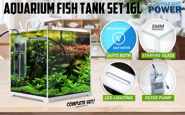 Aquarium Starfire Glass Fish Tank Set With Filter Pump For Pet Supplies Filters