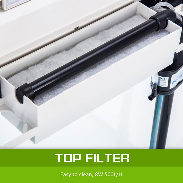 Aquarium Curved Glass Rgb Led Fish Tank Set Filter Pump 52L Filters