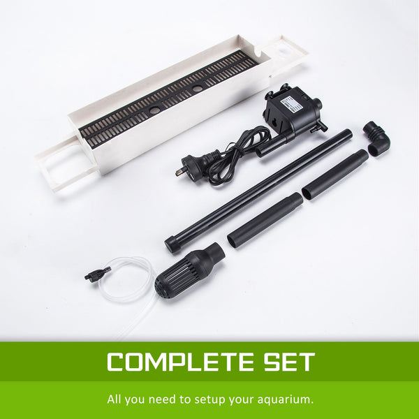 Aquarium Curved Glass Rgb Led Fish Tank Set Filter Pump 52L Filters