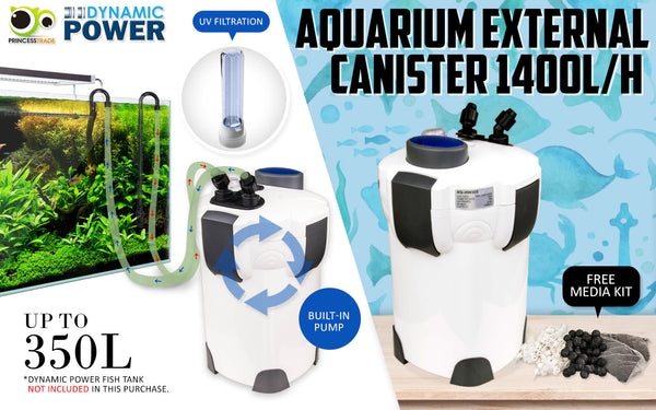 Aquarium Uv Light External Canister Filter With Media Kit For Fish Tanks Filters