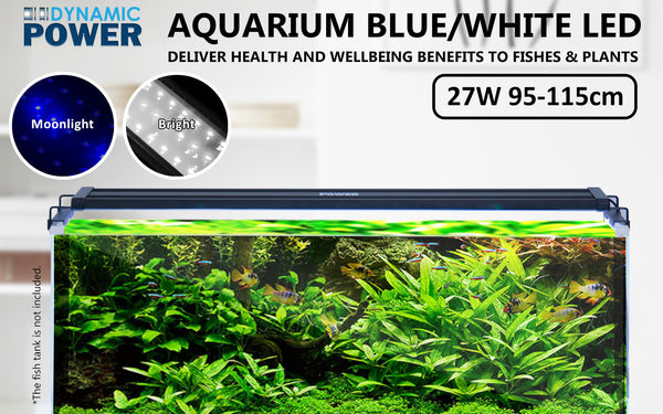 27W Set Aquarium Blue White Led Light For Tank 95 115Cm Lights
