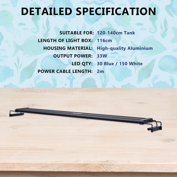 27W Set Aquarium Blue White Led Light For Tank 95 115Cm Lights