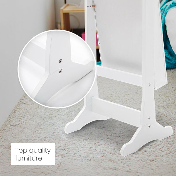 Mirror Jewellery Cabinet Organiser 2 Drawers Lowe 146Cm White Jewellery Holders & Organisers