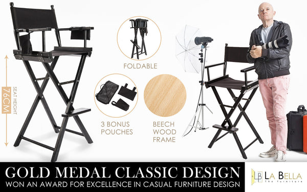 Director Folding Tall Chair 76Cm Dark Humour Furniture Chairs