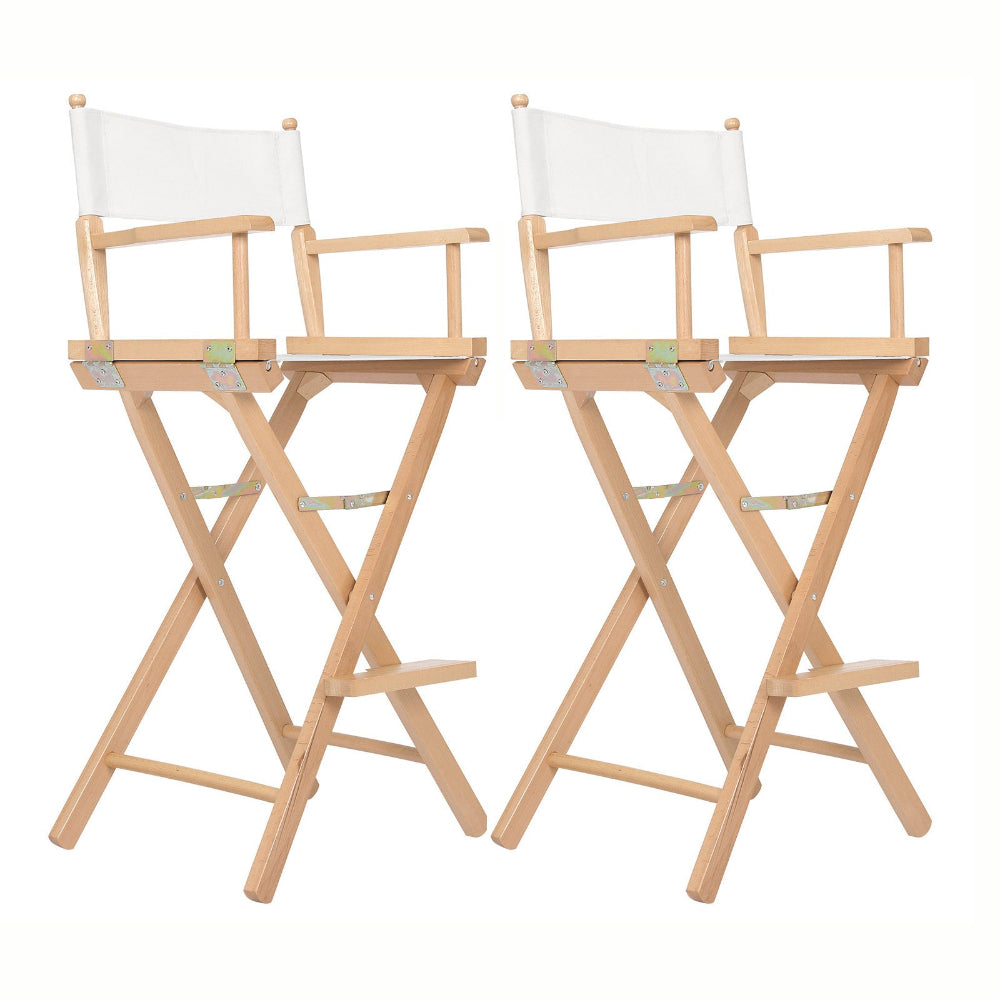 La Bella 2X Director Movie Folding Tall Chair 76Cm Beech Wood Humor Camping Chairs