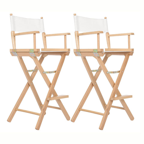 La Bella 2X Director Movie Folding Tall Chair 76Cm Beech Wood Humor Camping Chairs