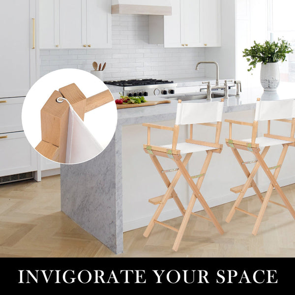 La Bella 2X Director Movie Folding Tall Chair 76Cm Beech Wood Humor Camping Chairs