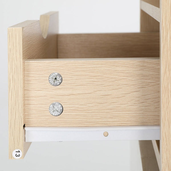 Bedside Tables La Bella Bedside Table Side Storage Cabinet Nightstand Bedroom 1 Drawer 2 Shelf Lark Oak