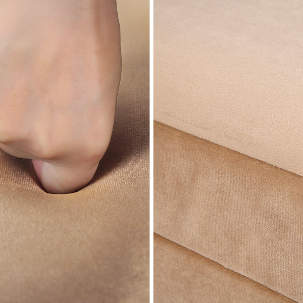 La Bella Coffee Table Storage Ottoman Velvet Blanket Box Bench Demi Camel Beige Ottomans Footstools & Poufs