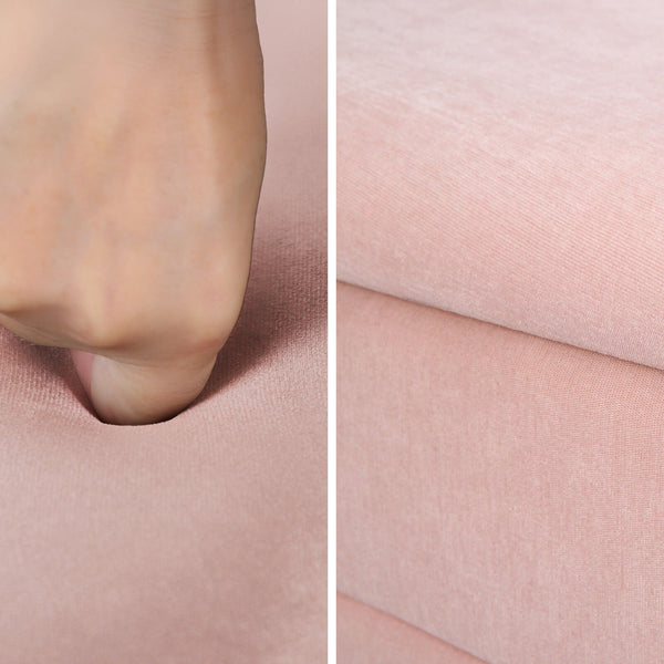 Coffee Table Storage Ottoman Chenille Fabic Padded Blanket Box Bench Celia Pink Ottomans Footstools & Poufs