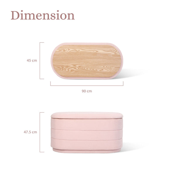 Coffee Table Storage Ottoman Chenille Fabic Padded Blanket Box Bench Celia Pink Ottomans Footstools & Poufs