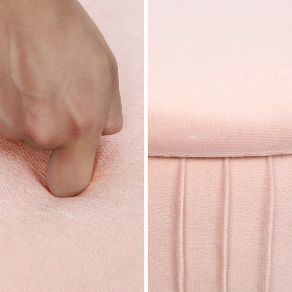 Side Table Storage Ottoman Velvet Padded Stool Vanity Footstool Remy Pink Ottomans Footstools & Poufs