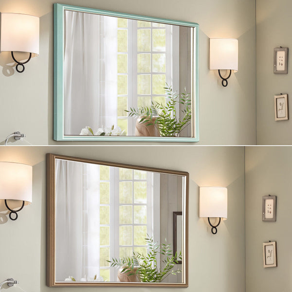 Wall Mirror Rectangular Frame Bathroom 70X90cm Turquoise Mirrors