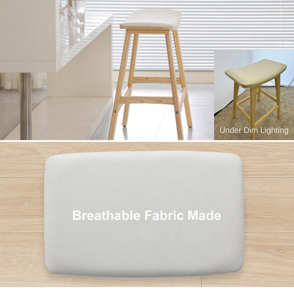 4X Bar Stool Padded Fabric Dining Chair Kanso 65Cm Beige Benches Bar Stools