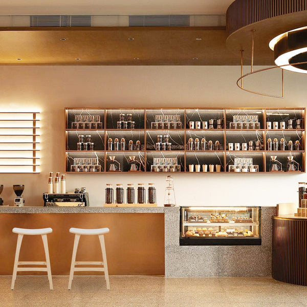 4X Bar Stool Padded Fabric Dining Chair Kanso 65Cm Beige Benches Bar Stools