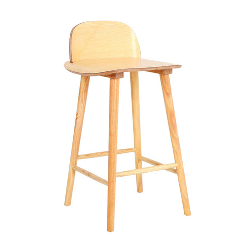 Wooden Bar Stool Dining Chair Ash Wood Elise 65Cm Dining Chairs