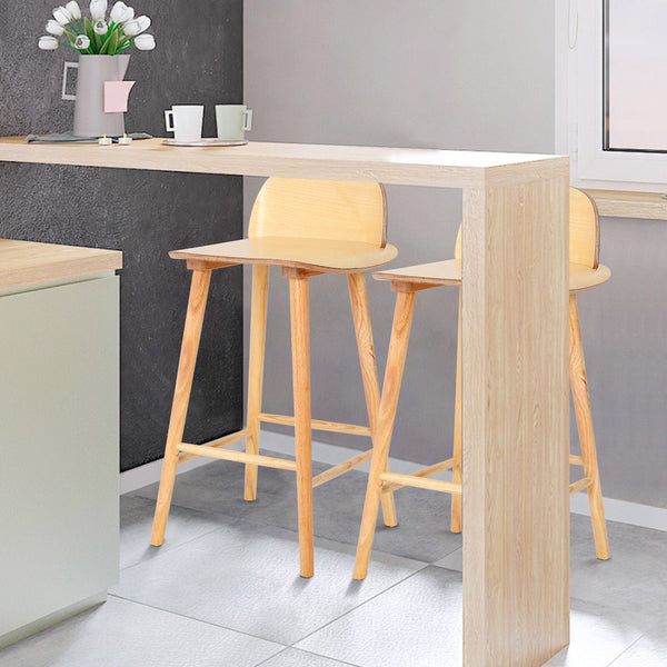 2X Bar Stool Dining Chair Ash Elise 65Cm Dining Chairs