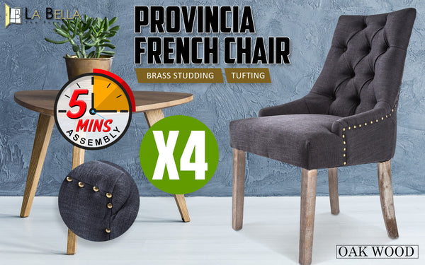 French Provincial Dining Chair Oak Leg Black Furniture For Home And Garden Dining Chairs
