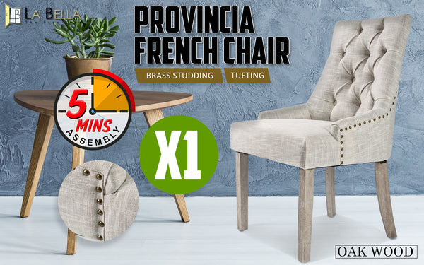 French Provincial Dining Chair Oak Leg Cream Furniture Home And Garden Dining Chairs