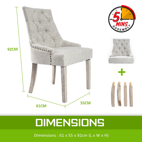 French Provincial Dining Chair Oak Leg Cream Furniture Home And Garden Dining Chairs
