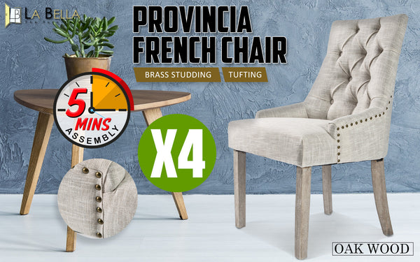 French Provincial Dining Chair Oak Leg Cream Furniture For Home And Garden Dining Chairs