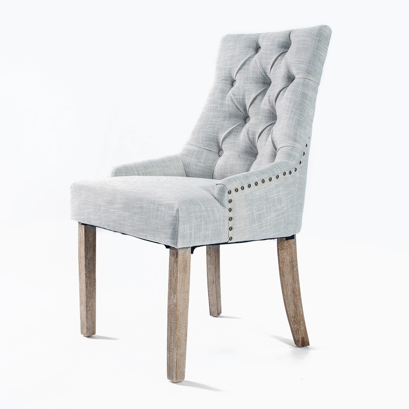 French Provincial Dining Chair With Oak Leg In Grey For Home And Garden Furniture Dining Chairs