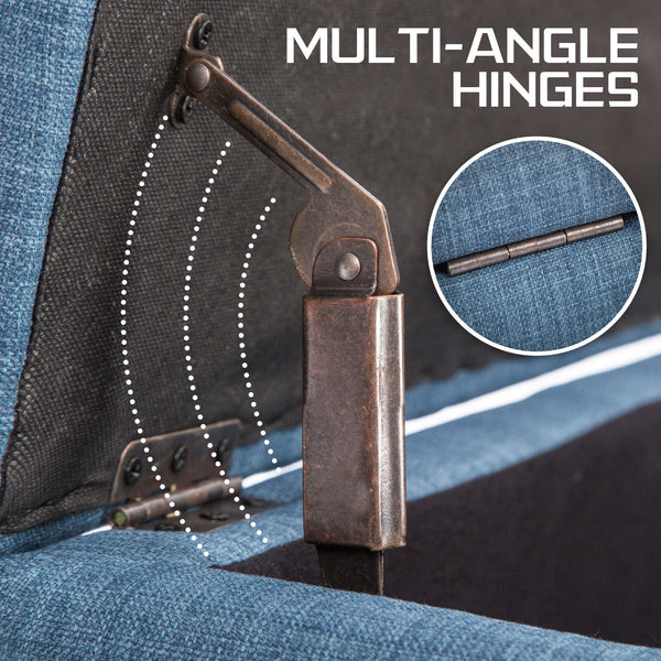 Storage Ottoman Stool Dark Blue Fabric Furniture For Home And Garden Ottomans Footstools & Poufs