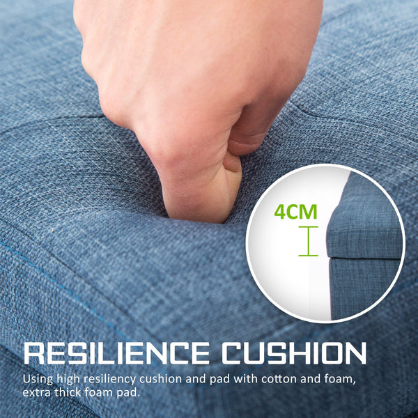 Storage Ottoman Stool Dark Blue Fabric Furniture For Home And Garden Ottomans Footstools & Poufs