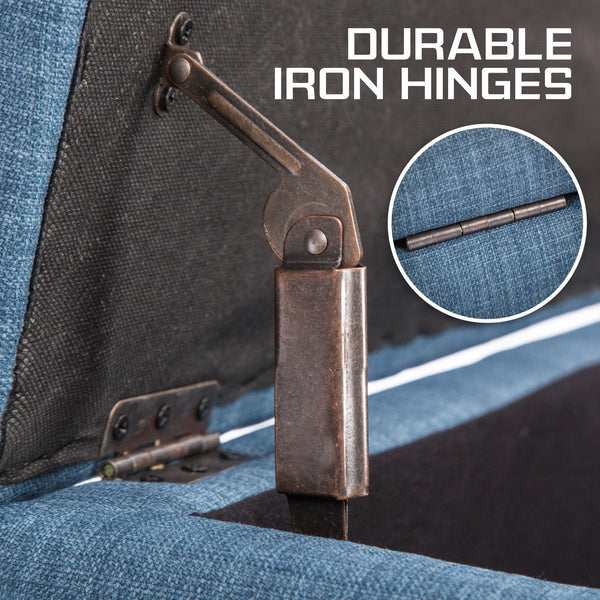 Storage Ottoman Stool Dark Blue Fabric Furniture For Home And Garden Ottomans Footstools & Poufs