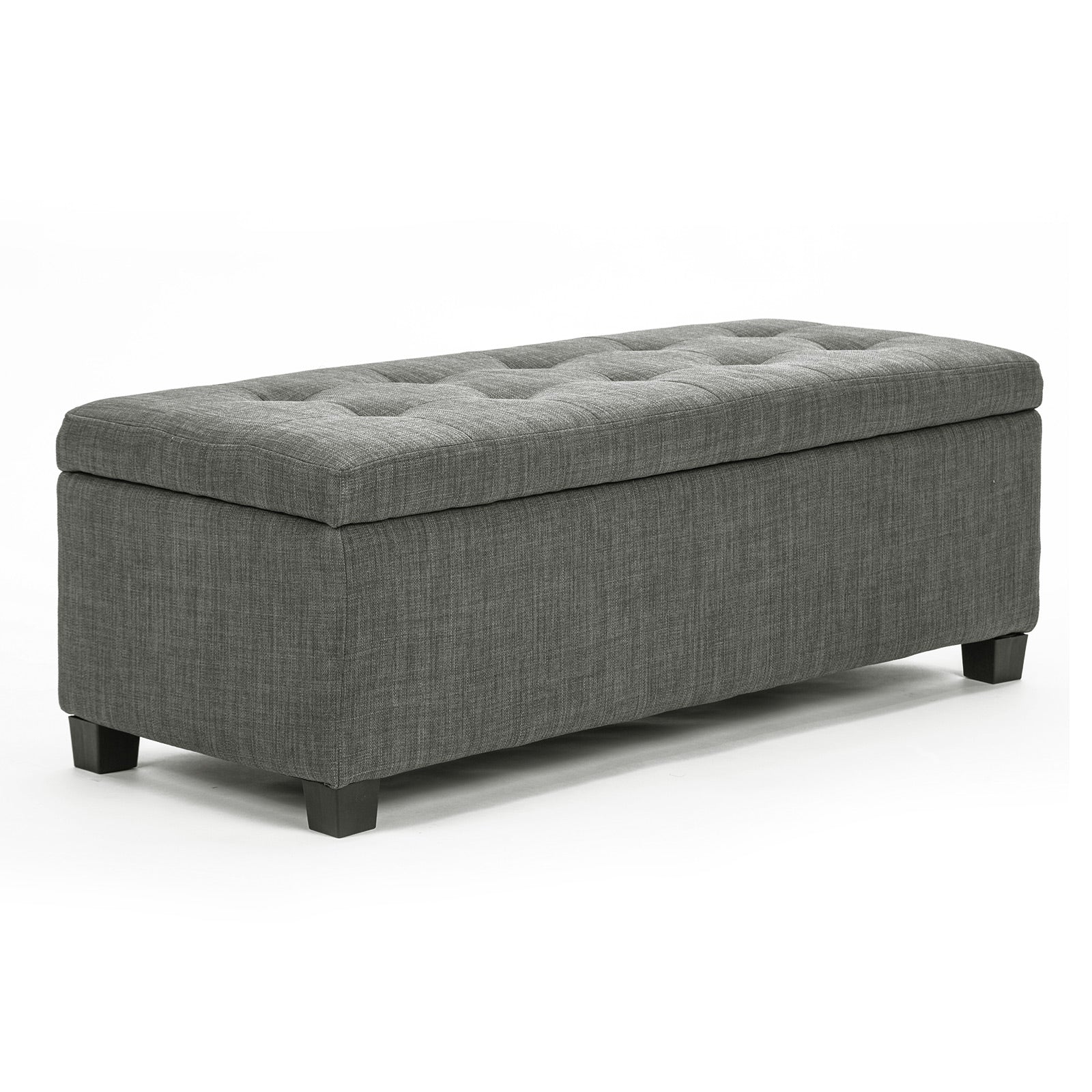 Storage Ottoman Stool Fabric Dark Grey Furniture For Home And Garden Ottomans Footstools & Poufs