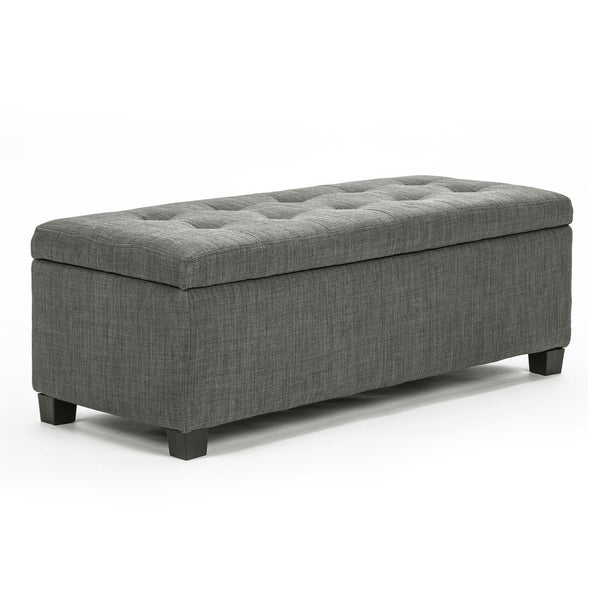 Storage Ottoman Stool Fabric Dark Grey Furniture For Home And Garden Ottomans Footstools & Poufs